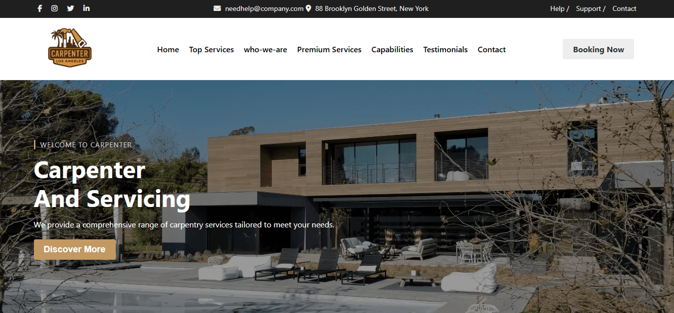 Carpentry & Construction Landing Page