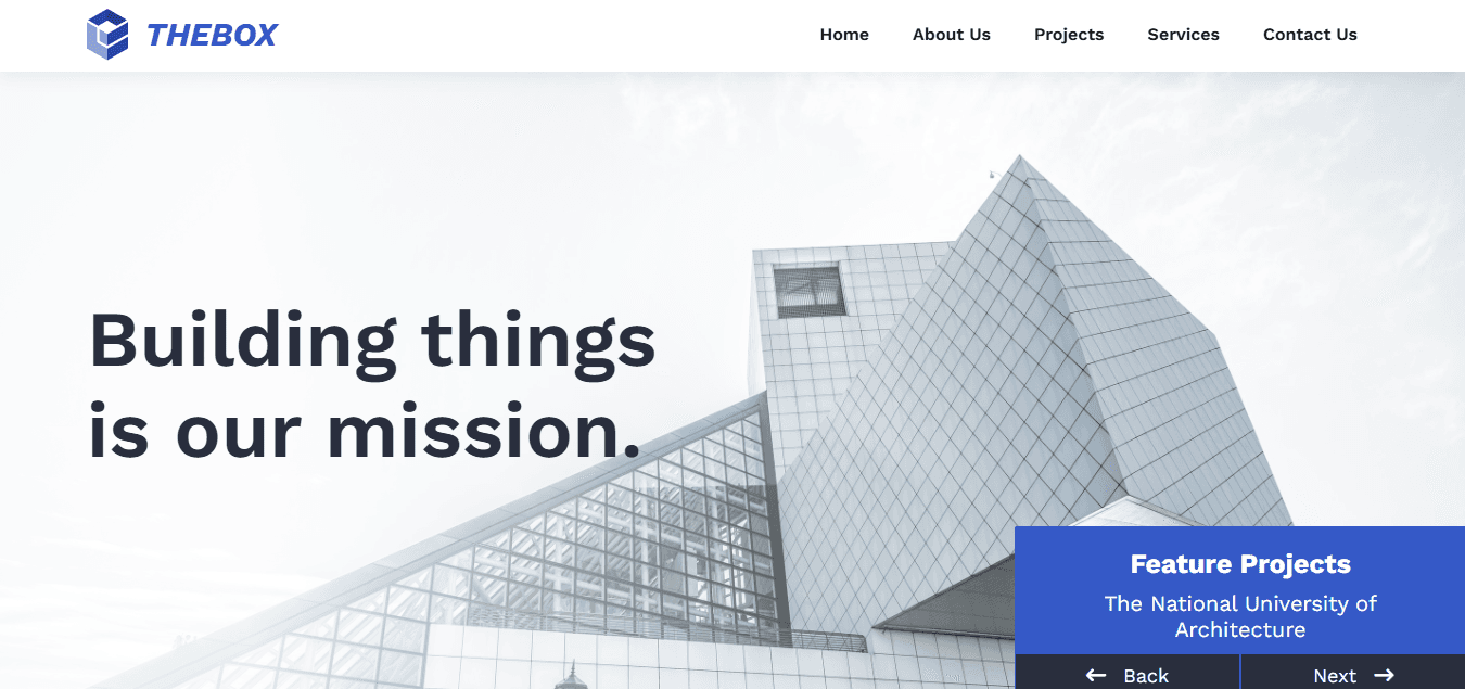 Construction Company Website UI